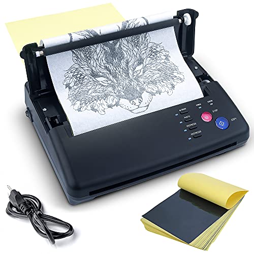 VLOXO Wireless Tattoo Stencil Printer, Portable Tattoo Thermal Transfer  Copier Cordless Bluetooth Tattoo Machine with 10pcs Transfer Paper for  Android and iOS Phone Pad & Laptop 