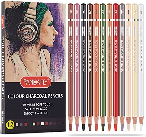 dainayw Skin Tone Pastel Pencils, Soft 5mm Core, Premier Colored Pencils  For Artist Drawing, Sketching - 12 Piece Portrait Set