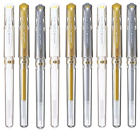 Uni-Ball Signo Broad Point Gel Impact Pen White (2 pens)