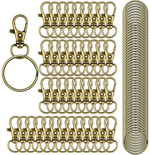 100PCS Swivel Snap Hooks with Key Rings, Premium Metal Swivel Lobster Claw  Clasps Assorted Sizes (Large, Medium, Small) for Keychain Clip Lanyard,  Jewelry Making, Crafts, Silver