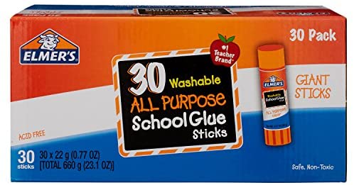 The Mega Deals Elmers Glue Sticks, 0.77 Ounce - Glue Sticks Bulk 12 Count, White Glue Stick