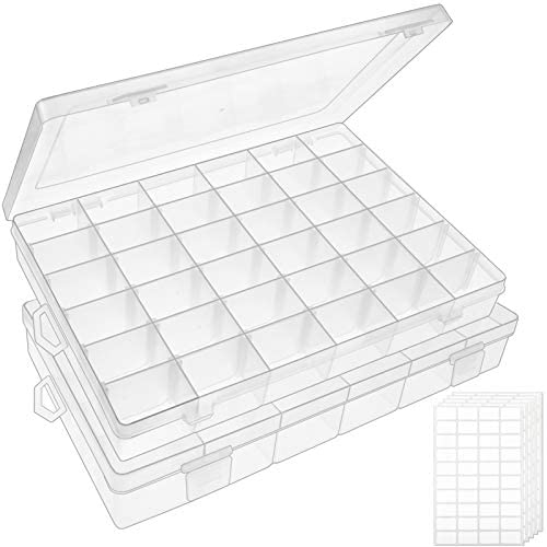  Udefineit 48 Grids Clear Plastic Organizer Box with