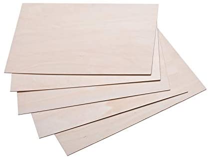 CYEAH 16 Pcs 12 x 8 Inch Basswood Sheets 1/16, 1.5mm Thin Plywood Sheets  Unfinished Wood Sheets Basswood Sheet for Laser Cutting Crafts DIY Wooden