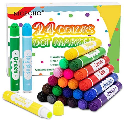 sunacme Washable Dot Markers for Toddlers Kids Preschool, 12-pack