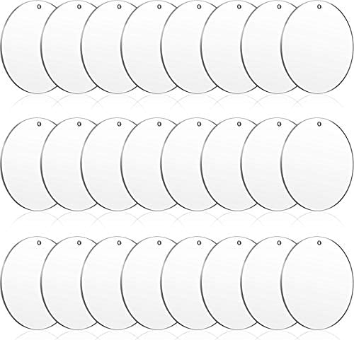 60 Pieces Transparent Acrylic Circle Discs Thick Round Acrylic Sheets  Acrylic Circle Disc Ornament Blanks Clear Round Acrylic Ornaments for DIY