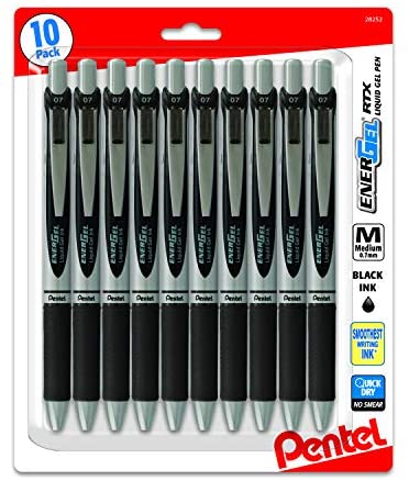 EnerGel Kuro Liquid Gel Pen, (0.7mm) Medium line, Assorted Ink, 24