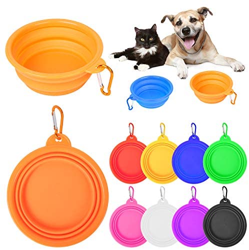 SLSON 2Pack Dog Bowl Pet Collapsible Bowls,Integrated Molding Travel Bowl  No Plastic Rim Pet Feeding Bowls for Walking Traveling Outdoors,600ML Navy  Blue+Dark Green