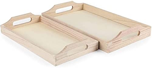  Wooden Living - Serving Tray/Wooden Trays with Handles