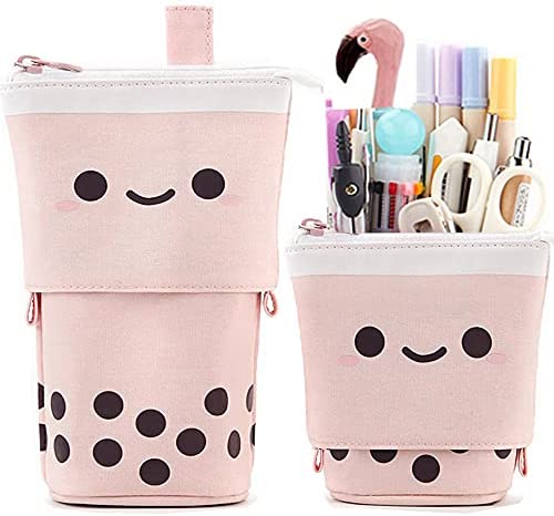 LABUK Big Capacity Pink Pencil Pouch Large Cute Marker Pen Case Multiple  Use Aesthetic Stationery Bag School College Office Organizer Gift for Teens