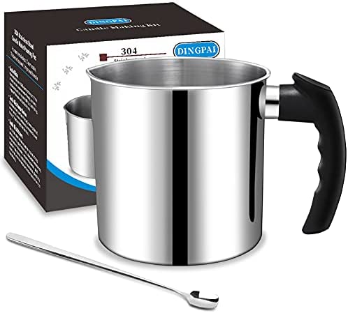  Milkary 2 Pieces Stainless Steel Double Boiler Pot with 2 Metal  Spoon, Chocolate Melting Pot for Melting Chocolate, Butter, Cheese, Candle  and Wax Making Kit Double Spouts 400ml/14oz: Home & Kitchen