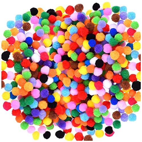 Praisebank Multi-Colored Pom poms, 800pcs Assorted Size, Pom Poms