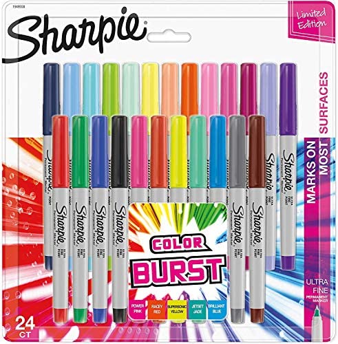 Sharpie Metallic Permanent Markers, Fine Point, Assorted Colors, 6 Count