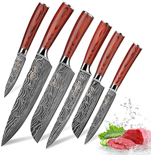 The Robuchon: Set of 5 Chef Knives with Sheath (Spring Steel, D2 Steel are  also available)-Kitchen Knives – HS Blades Enterprise
