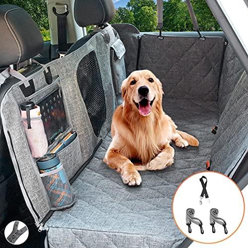 Black Dog Car Seat Cover With Door Protection Bilateral Dog Car Hammock  Waterproof Dog Car Mat Quilted Rear Seat Dog Cover 