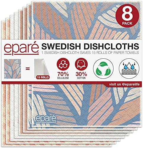 HOMEXCEL Swedish Sponge Dish Cloth,12 Pack Reusable,Abosorbent