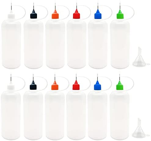 Precision Tip Applicator Bottle Four 1 oz. Bottles and 12 Tips for Multi-Purpose Use