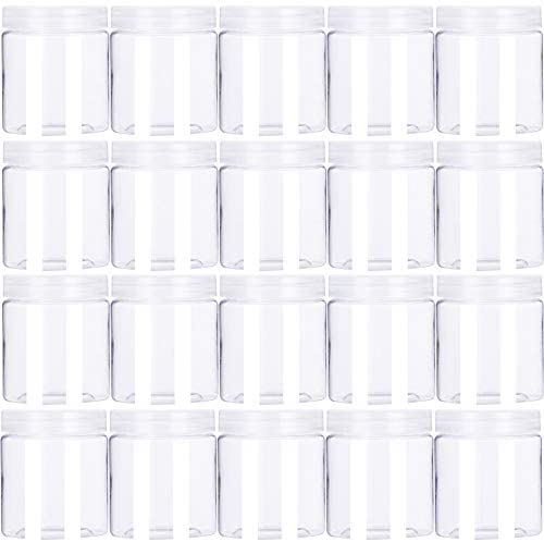6OZ Plastic Jars with Black Lids 40Pcs Empty Plastic Pot Jars Round  Refillable Clear Slime Containers Jars Airtight Plastic Storage Jars for  Travel