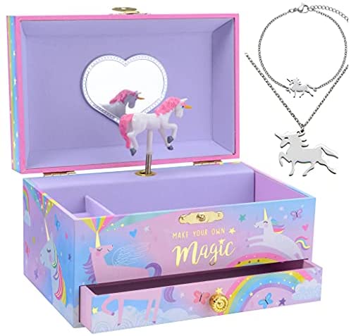 Musical Ballerina Jewelry Box for Girls & Little Girls Jewelry Set