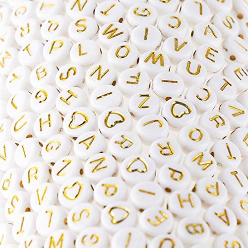  Hicarer 26 Pieces Rhinestone Letters Cube Beads ABC