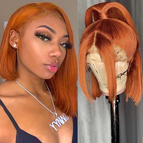 Wholesale Ginger Orange Colored Straight Brazilian Remy Bob Wig T Lace  Front Human Hair Wigs Pre Plucked Hairline With Baby Hair Bleached Knots  (10inch, T Part Wig) : Beauty & Personal Care |