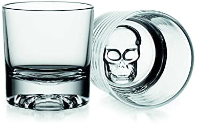 Set of 6, Skull Shaped Shot Glasses in Matte Black and Gold Tone, Spoo –  MyGift