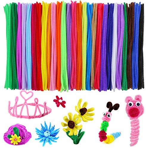 Anvin Pipe Cleaners 100 Pcs Black Color Chenille Stems for DIY Crafts  Decorations Creative School Projects (6 mm x 12 Inch, Black)