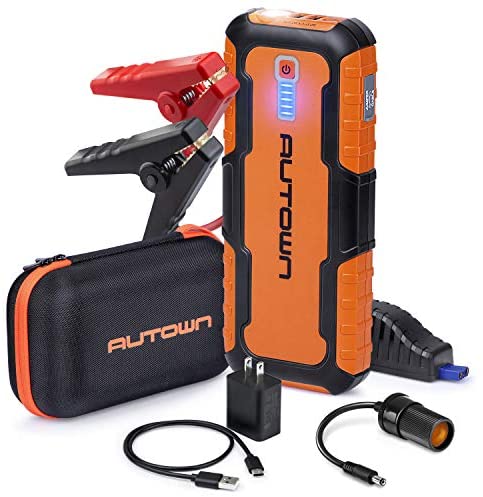 AUTOWN Car Jump Starter 12V Auto Battery Booster with Quick Charge 21000mAh 1000A Peak Portable Power Pack & Jump Box with Smart Jumper Cables and LED Light Up to 8.0L Gas, 6.5L Diesel Engine AUTOWN Car Jump Starter 12V Auto Battery Booster with Quick Charge 21000mAh 1000A Peak Portable Power Pack & Jump Box with Smart Jumper Cables and LED Light Up to 8.0L Gas, 6.5L Diesel Engine