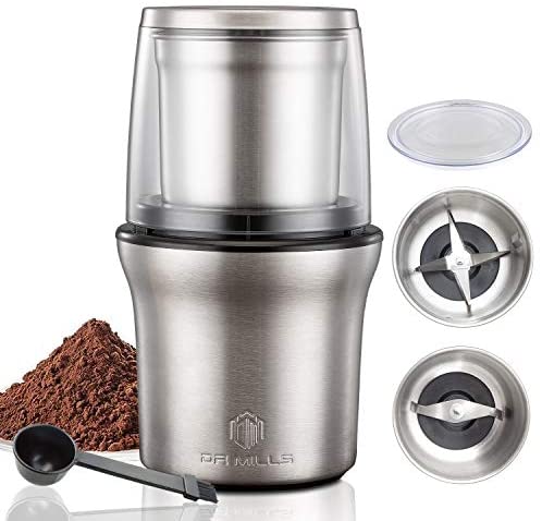 Mueller HyperGrind Precision Electric Spice/Coffee Grinder Mill with Large  Grinding Capacity and Powerful Motor also for Spices, Herbs, Nuts, Grains,  Black 