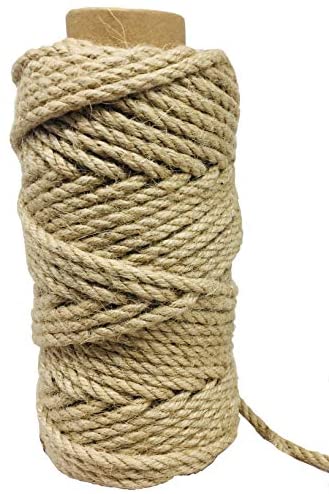 Natural Jute Rope Hemp Rope (1/2 in X 165 Ft) Thick Jute Twine for Crafts  Garden