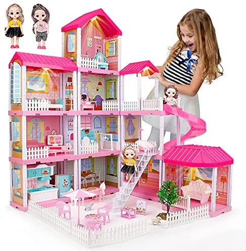 zokato My Pretty Doll House Princess Doll House Doll Play Set with  Furniture, 110 Pcs. - My Pretty Doll House Princess Doll House Doll Play  Set with Furniture