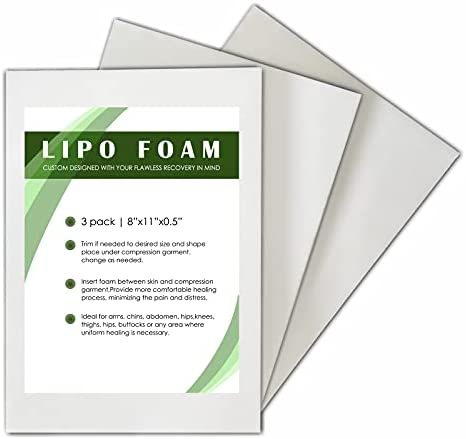 3 Pack Lipo Foam - Post Surgery Ab Board for Use with Post Liposuction  Surgery Flattening Abdominal Compression Garments Liposuction Foam pads for