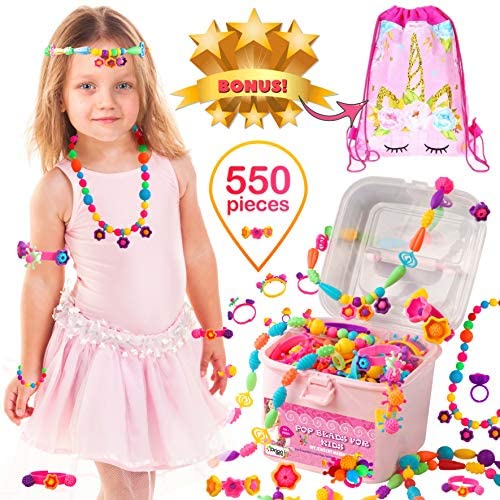 Colorations 1000+ snap pop beads for girls toys - kids jewelry making kit  pop-bead art and craft kits diy bracelets necklace and rings to