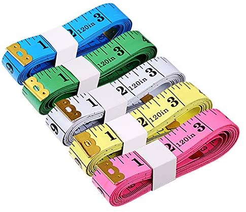 6PCS Soft Tape Measures Double-scale 60-inch/150cm 1/2-inch Wide Ruler Bulk  for Sewing Tailor Cloth, Body Measurements 