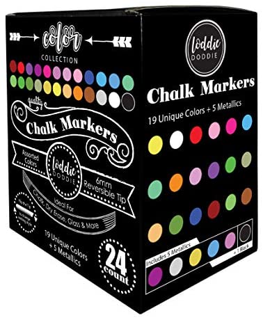  Metallic Liquid Chalk Markers - Dry Erase Marker Pens - Chalk  Markers for Chalkboards, Signs, Windows, Blackboard, Glass - Reversible Tip  (8 Pack) - 24 Chalkboard Labels Included (Metallic, 6mm) : Arts, Crafts &  Sewing