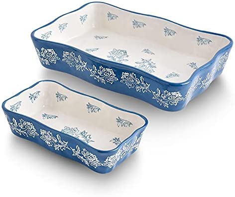 Brownie Pan 9x9 Baking Pan Casserole Dish 2PCS Lasagna Pan Square Dish For  Cooking Blue Green