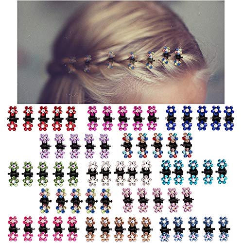 Crystal Hair Clips Large Sparkle Rhinestone Flower Design Alligator Metal  Clip Non-Slip Floral Duckbill Hairpins Bling French Fancy Hair Barrettes  for