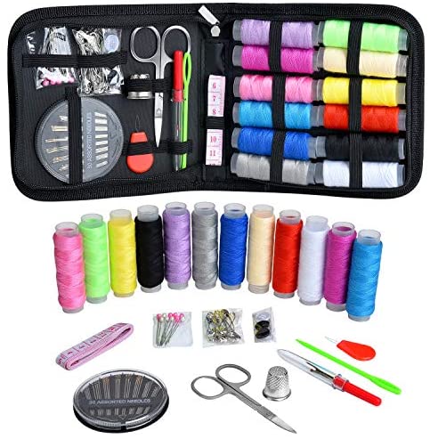 Sewing Kit,Sewing Kit,206 Pcs Sew Kit for Home, Beginner, Traveler,DIY  Sewing, Adults, Emergency- Premium Sewing Kits, Zipper Portable