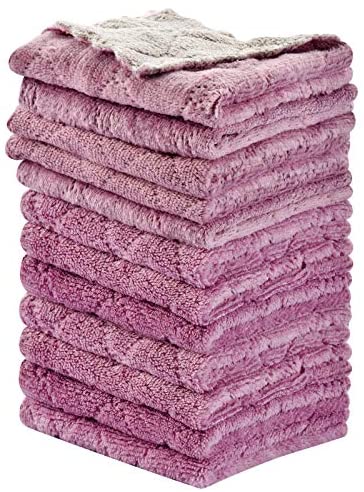  XFasten Disposable Kitchen Towels, 11.8 inches x 7.87 inches,  Set of 3 (Red, Green, Blue 150 Total Sheets) Washable and Reusable Cleaning  Cloths