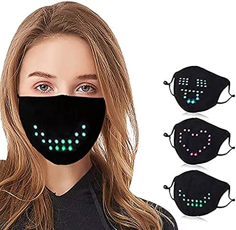 Moonideal Halloween Purge Mask LED Light Up Voice-Activated Mask Scary Halloween Costumes V Mask