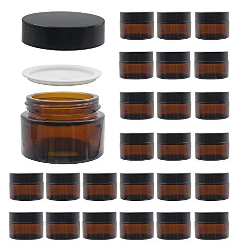 Beauticom 60 Grams/60 ml (2 oz) Round Clear Leak Proof Plastic Container Jars with Blue Lids for Travel Storage Makeup Cosmetic Lotion Scrubs Creams