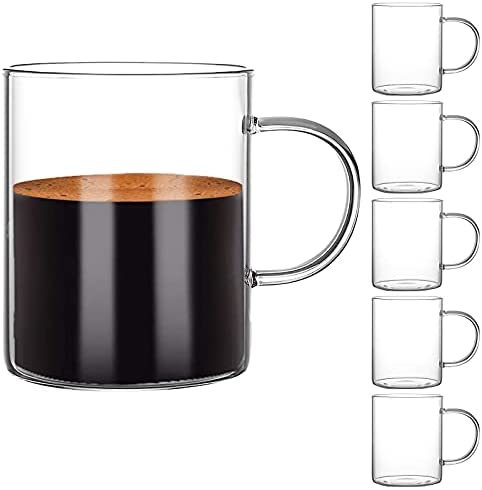 BNUNWISH Double Wall Glass Coffee Mugs 10oz Set of 4
