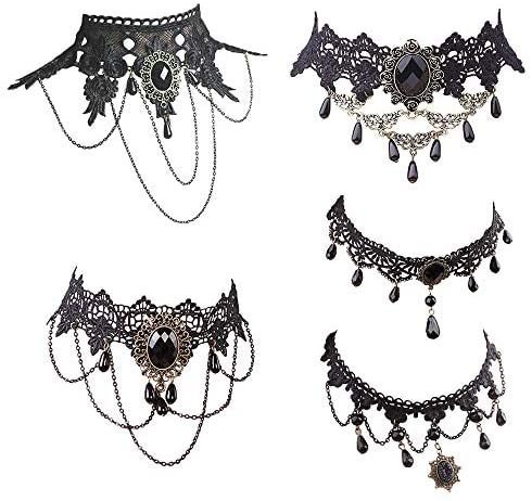 Gothic Punk Lace Choker Necklace For Women Fashion Retro Clavicle Chain  Halloween Collar Choker Steampunk Jewelry