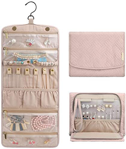 BAGSMART Velvet Jewelry Organizer Bag Travel Jewelry Storage Roll