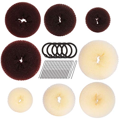 Wholesale 8pcs Hair Donut Bun Maker, FANDAMEI Hair Bun Maker Set with 4pcs  Dark Brown &4pcs Beige Donut Bun Makers (2 extra-large, 2 large, 2 medium  and 2 small), 5 pieces Hair