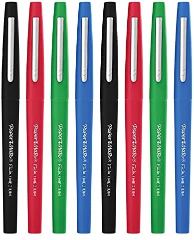 Paper Mate Flair Felt Tip Stick Porous Point Marker Pen, 0.4mm, Assorted  Ink/Barrel, 8/Set (1927694)