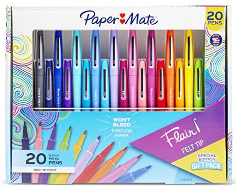 Paper Mate Flair Scented Felt Tip Porous Point Pen, Nature Escape Scents, Medium 0.7 mm, Assorted Ink and Barrel Colors, 16/Pack