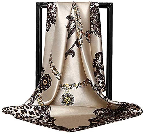 Grace Scarves 100% Silk Scarf, Extra-Large, Beanstalk, Creme with