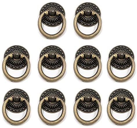 Goo-Ki 6 Pack Brushed Antique Brass Contemporary Cabinet Hardware Handle  Pull 5Hole Center(128mm) Hole Centers 