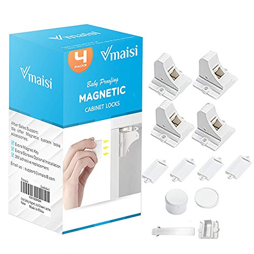 Magnetic Cabinet Locks(6-Packs 1 Key) by Heart of Tafiti, Baby Proofing  Drawer Lock, Multi-Purpose Cupboard Drawers Latches, Safe & Easy Install,  3M
