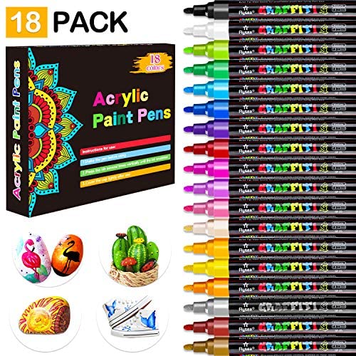 Acrylic Paint Pens 24 Colors Fabric Permanent Paint Markers Quick